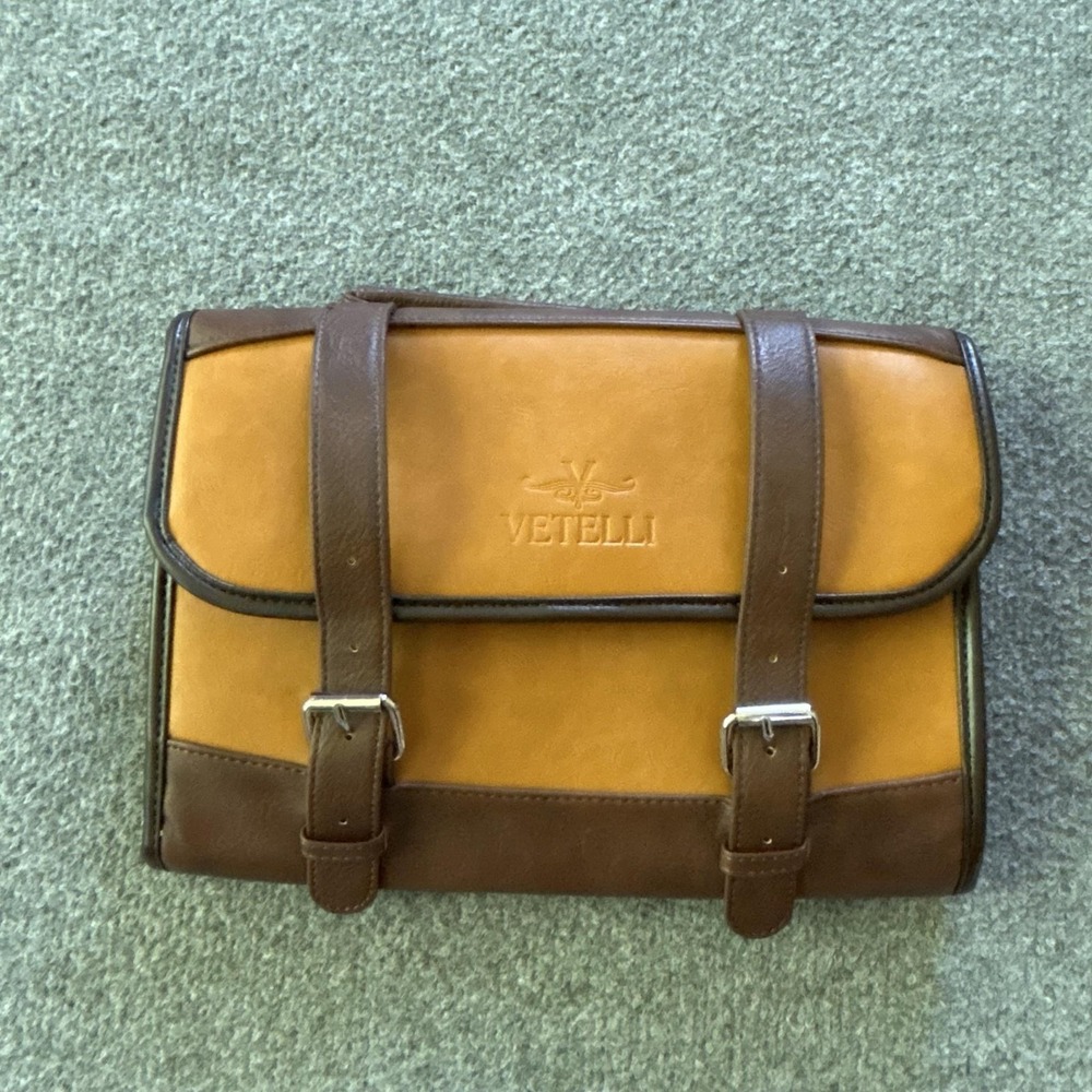 Vetelli Toiletry Bag Tan Brown Hanging Travel Kit Dopp Shaving Case Organizer